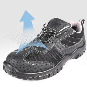 Zapatos de seguridad de protección de ácido y álcali de alta temperatura resistentes al desgaste de piel de vaca antigolpes