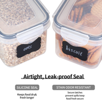 Ensemble de contenants de cuisine Haogle, 8 pièces, bocaux de conservation des aliments en plastique transparent avec boîte de conservation, design multifonctionnel