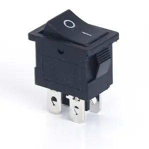 Mini interrupteur à bascule rectangulaire, 15x21mm, 250V, noir, PA66, marche-arrêt, court, Double rangée, 4 broches, prix de gros