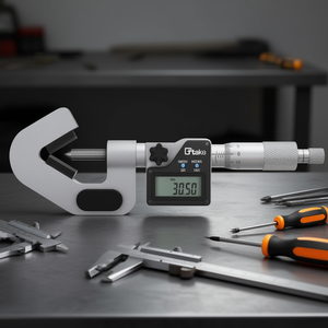 Take Digital <b>Micrometer</b> With Prism Anvil 0-25mm IP65 Waterproof Measurement Tool - Product Image 2