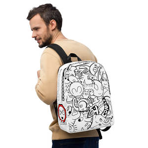 IW Comics # Sac à dos minimaliste pour filles, 49 compartiments, en nylon imperméable avec fermeture éclair, motif dessin animé - Product Image 4