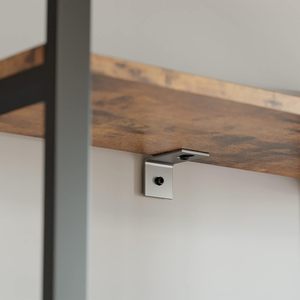 Étagère à livres trapézoïdale à 6 niveaux, étagère de présentation en bois naturel, style industriel rétro, adaptée à la maison, au bureau et au salon - Product Image 6
