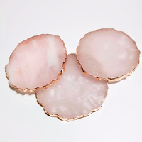 Plateaux en cristal de quartz rose naturel à succès en 2026, tranche de cristal de quartz rose, plateau en cristal de quartz rose