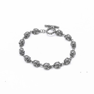 Pulsera con diseño de calavera yunnique, plata tibetana, unisex, diseño geométrico hueco, joyería de moda - Product Image 1