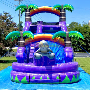Commercial outdoor party jumping bounce house with pool inflatable dolphin water <b>slide</b> for kids - Product Image 2