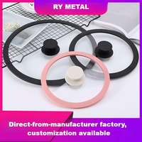 Couvercle de poêle rond en gros Couvercle plat en verre trempé avec bord en silicone Couvercle de batterie de cuisine pour poêle à frire