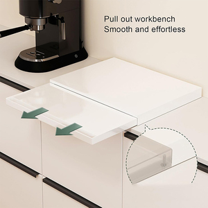 Étagère de cuisine blanche rétractable en métal pour micro-ondes, cuiseur à riz et four, avec rangement pour pâtissiers - Product Image 3