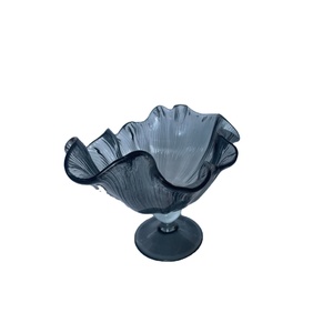 Ammaro-centro de mesa de cristal italiano, centro de mesa de cristal italiano de calidad superior, color humo transparente con cristal de pie alto - Product Image 5