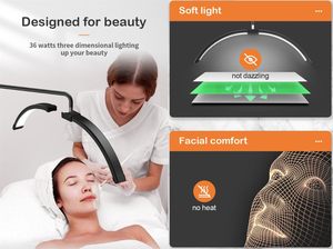 1 año de garantía Arco Soporte de suelo de <span class=keywords><strong>26</strong></span> pulgadas Rotación de 360 grados Anillo de luz LED Luz de relleno Salón de belleza Lámpara de media luna para - Product Image 2