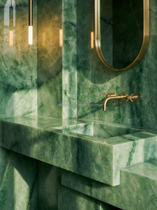 Dalle de quartzite <span class=keywords><strong>Charlotte</strong></span> vert émeraude naturelle, transparente et rétroéclairée, pour comptoirs, dessus de vanité et murs - Product Image 1