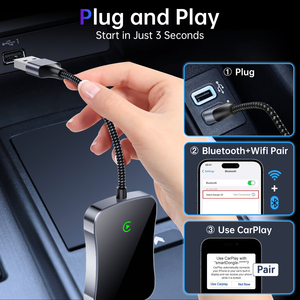 New Android có dây tốc độ xe chơi không dây Dongle anh 5.8GHz Wifi Android Auto <span class=keywords><strong>Navigation</strong></span> Carplay Adapter Đối với Apple iOS 10 - Product Image 5