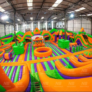 Outdoor Huge House Adult Kids PVC Inflatable Playground Fun Amusement Park Jumping Obstacle Course Inflatable Obstacle Course In - Product Image 2