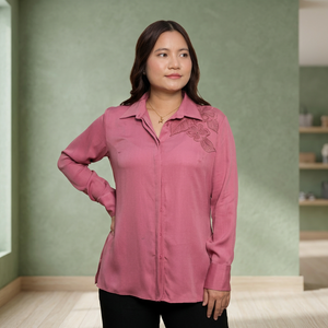 Camisa Versátil de Mezcla de Algodón para Mujer, con Mangas Largas, Estilo Casual Elegante para el Día a Día, Compre Directamente del Proveedor - Product Image 3
