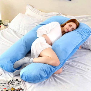 Cuscino a U per <span class=keywords><strong>Gravidanza</strong></span> con Copertura <span class=keywords><strong>in</strong></span> Velluto Rimovibile, Imbottitura <span class=keywords><strong>in</strong></span> Cotone PP, Supporto per Maternità e Sonno Laterale - Product Image 1