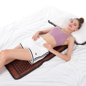 Coussin <span class=keywords><strong>de</strong></span> chaise <span class=keywords><strong>de</strong></span> bureau en jade naturel avec <span class=keywords><strong>ceinture</strong></span> <span class=keywords><strong>de</strong></span> massage pour le corps et les épaules - Product Image 1