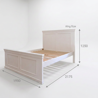 Cadre de lit king size pratique – Structure en bois de pin radiata et MDF durable pour appartements, chambres principales et hôtels