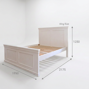King Size Solid Radiata <b>Pine</b> & MDF <b>Bed</b> <b>Frame</b> - Elegant Traditional Hotel & Bedroom Furniture (Black/White) - Product Image 1