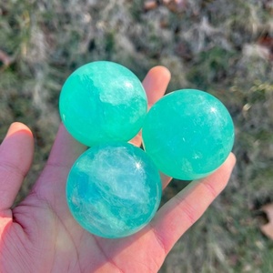 Natural Green <b>Crystal</b> <b>Ball</b> Polished Engraved Feng Shui Sphere Ornament for Home Decor - Product Image 3