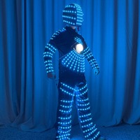Светодиодная подсветка для KTV, реквизит для создания атмосферы, сценический костюм с шлемом-доспехом, аксессуары для вечеринок, ночной клуб, бар, полиэстер, унисекс