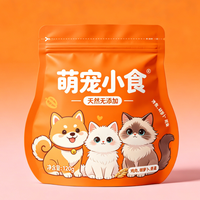 Pochette personnalisée découpée sur mesure pour friandises pour animaux de compagnie, sac à soufflets au design unique pour collations pour chiens/gamelles pour chats avec fermeture éclair refermable