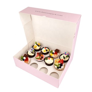 Tùy chỉnh in logo 6 12 24 lỗ <span class=keywords><strong>cupcake</strong></span> Pop Up giấy bao bì hộp cho bánh muffin cupcakes chủ hộp - Product Image 2