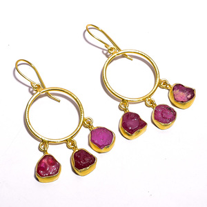 Joyería de aretes chapada en oro de latón, joyería de aretes de latón chapada en oro de 18 quilates, proveedor de joyería de piedras preciosas de cianita verde de latón antiguo - Product Image 4