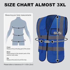 Neon phản quang an toàn vest khả năng hiển thị cao màu xanh bông xây dựng vest - Product Image 4