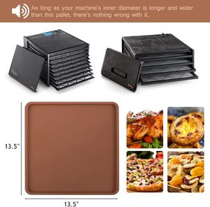 Feuilles de cuisson en silicone réutilisables antiadhésives résistantes aux hautes températures avec bords pour déshydrateur, idéales pour fruits, viande et légumes - Product Image 2