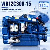 Moteur SCDC Weichai WD12C300-15 220kW 300HP, moteur diesel marin refroidi par eau, turbocompressé, pour bateau de pêche, bateau de travail, marine