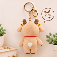 Porte-clés personnalisé en peluche cerf OEM ODM, fabricant de jouets en peluche animaux de dessin animé, conception personnalisée, logo, couleur, taille