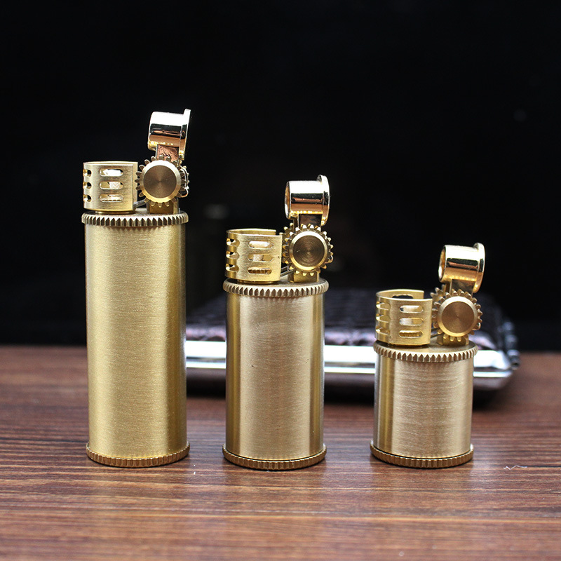 Винтажная медная Зажигалка ZR583, Зажигалка из керосиновой меди, заготовки из латуни, зажигалка для токарной обработки древесины, сделай сам