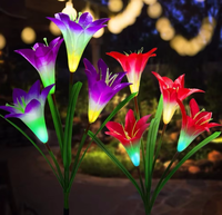 Lampu taman bunga buatan Led surya IP65, tahan air luar ruangan lanskap taman dekoratif satu merek atas 80CM panjang
