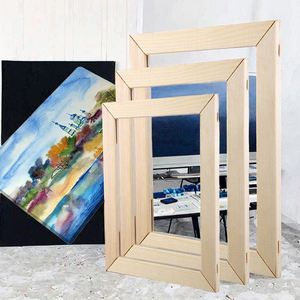 Marcos de Fotos de Madera Natural Rectangulares, Cuadros en Blanco para Pintar con Óleo, Acrílico, Acuarela, Lienzo Artístico, Juego Vertical Minimalista - Product Image 3