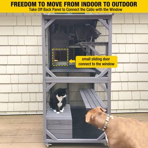 Grande grande lusso su misura Multi-livello in legno gatto casa per interni all'aperto impermeabile animali domestici gabbia - Product Image 5
