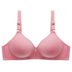 女性用薄いワイヤーフリー通気性のあるソリッドニット日常コットンスパンデックススポーツブラフィットネス用カップ付き-卸売プライベートラベル - Product Image 5