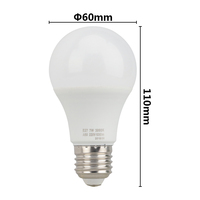 Ampoule LED d'intérieur à vendre directement d'usine, AC175-265V, culot E27, en verre, certifiée ROHS, économie d'énergie, 7W 9W 12W, dimmable