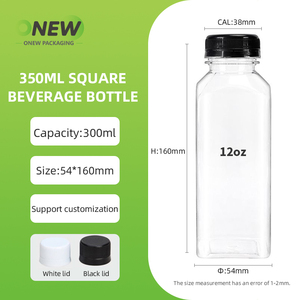 <span class=keywords><strong>8oz</strong></span> 12oz 16oz 20oz rõ ràng vuông pet chai nước ép nhựa với nắp cho nước giải khát cấp thực phẩm bao bì bán buôn - Product Image 5