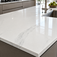 Dalles en pierre frittée blanche grand format 800x2600x9mm, motif brillant moderne, modèle 3D, antidérapantes, carreaux décoratifs pour sol de salon