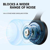 Headset Nirkabel ANC Baru, Headband Over-Ear, Peredam Kebisingan untuk Ponsel