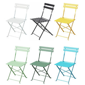 كراسي بيسترو فرنسية معدنية قابلة للطي عتيقة, أثاث للحدائق الخارجية - Product Image 4