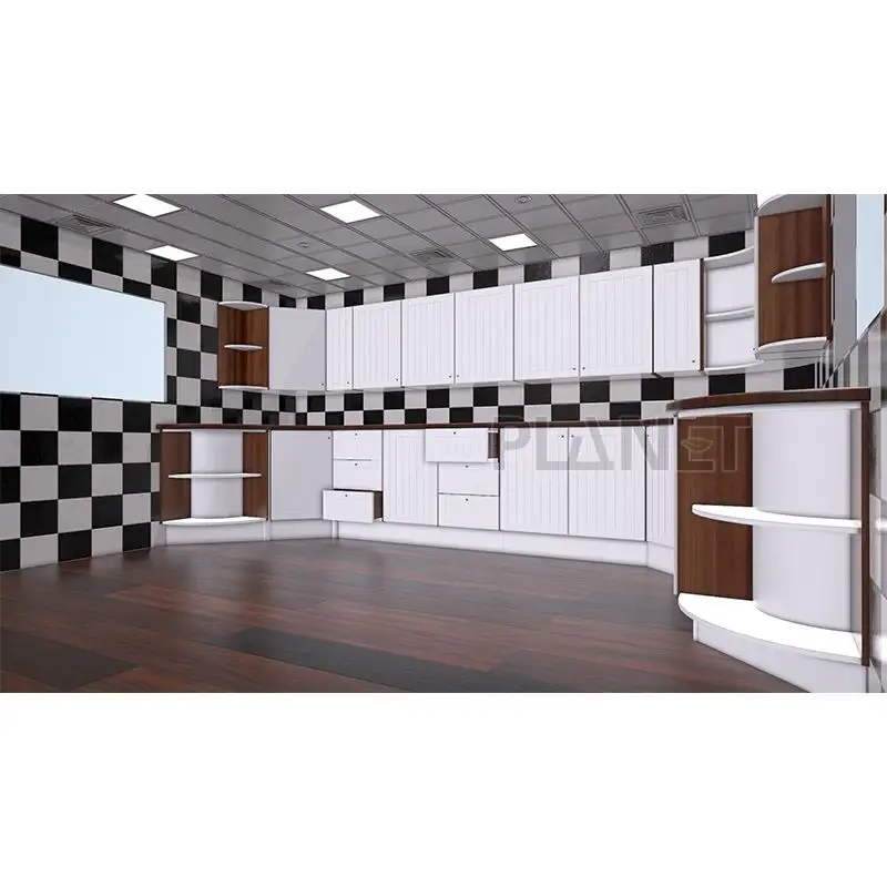 Modern Fashion Pure White PVC Alacenas De Cocina Kitchen Accessories Storage Cabinets Complete Kitchen Cabinet Sets