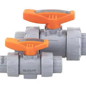 upvc cpvc ball valve Double Union Glue Plastic Ball Water Valves stop irrigation valve