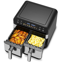 Friteuse à air électrique numérique intelligente 5L double, antiadhésive, pour frites, très populaire pour la cuisine