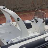 Bateau pneumatique bleu foncé de 18 pieds, modèle Rib 540, certifié CE, en PVC ou Hypalon, bateau de mer RIB-540B