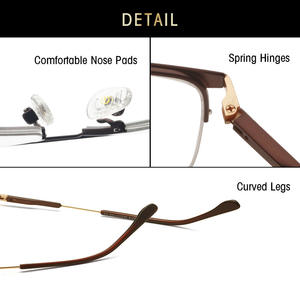 Lunettes optiques carrées en métal gris Jack 5078, lunettes de myopie unisexes, monture moyenne - Product Image 5