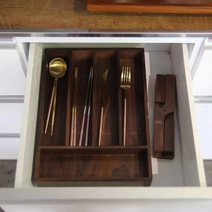 Wooden Cutlery <b>Storage</b> <b>Box</b> Rectangular Drawer Organizer For <b>Kitchen</b> Fork Spoon Chopsticks Hotel Catering Use - Product Image 4