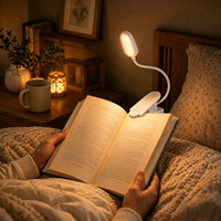 Nouvelle lampe de lecture LED à clipser, mini, rechargeable par USB, pour lire au lit