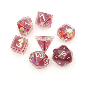 Dados personalizados, juego de dados rojos raros de la suerte, 7 piezas, mini dados rpg - Product Image 1