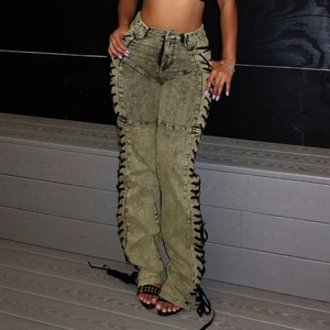 Jean tendance rétro pour femme avec cordon de serrage – Mode - Product Image 3