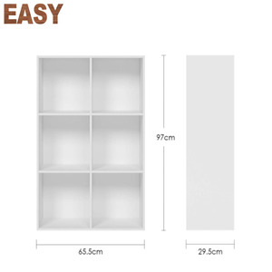 Kệ Sách Bằng Gỗ, Giá Sách Trưng Bày 3 Tầng, 6 Khối Vuông, Dùng Cho Tủ Văn Phòng, Gia Đình - Product Image 2